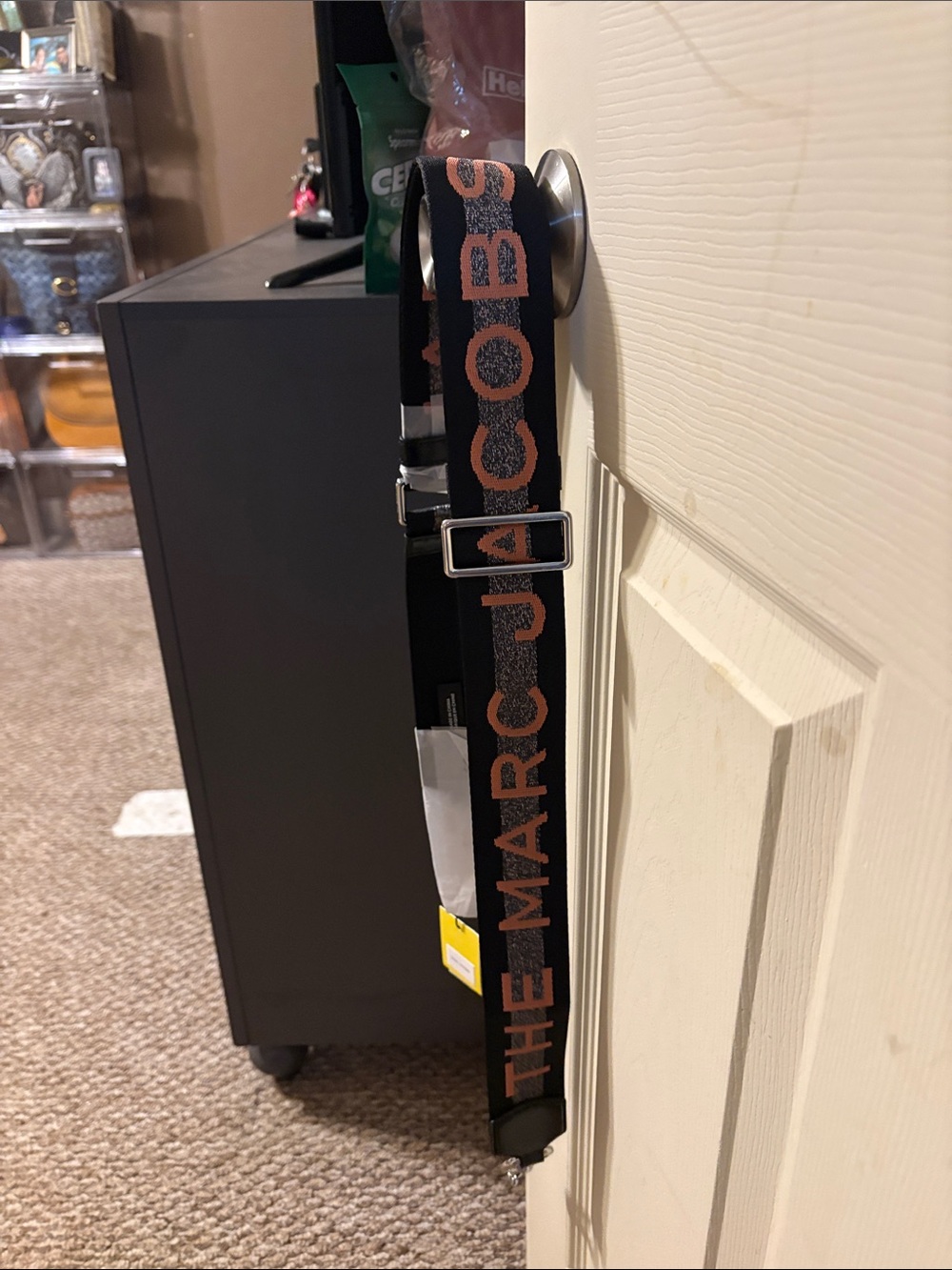 Marc Jacobs Black Strap with Copper Logo